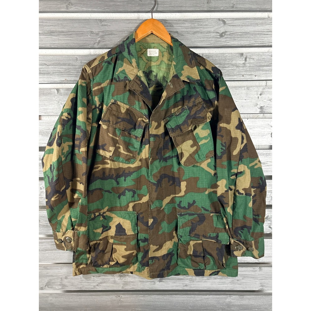 Vintage Jungle Jacket Medium Reg ERDL Camo 1970 Vietnam Slant Pocket Ripstop